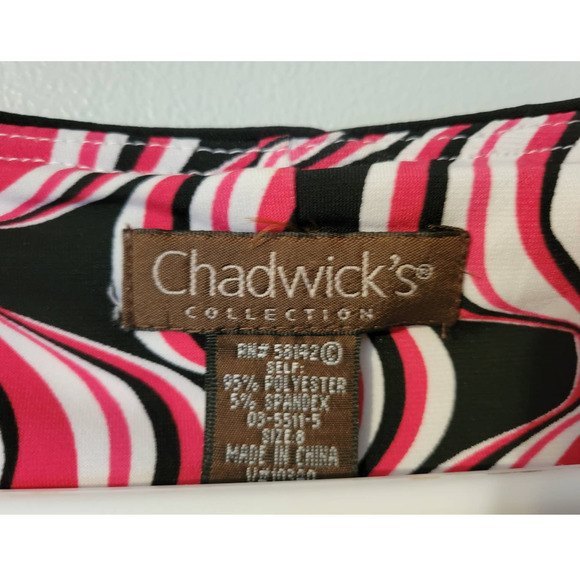 Chadwicks Retro Print Womens Cap Sleeve Midi Dress 8 - Picture 3 of 4